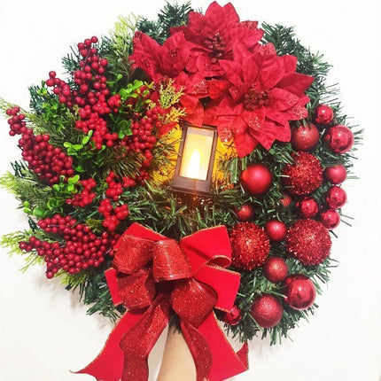 40cm Christmas Wreath with LED Light, Christmas Decoration, Artificial Christmas Garland.