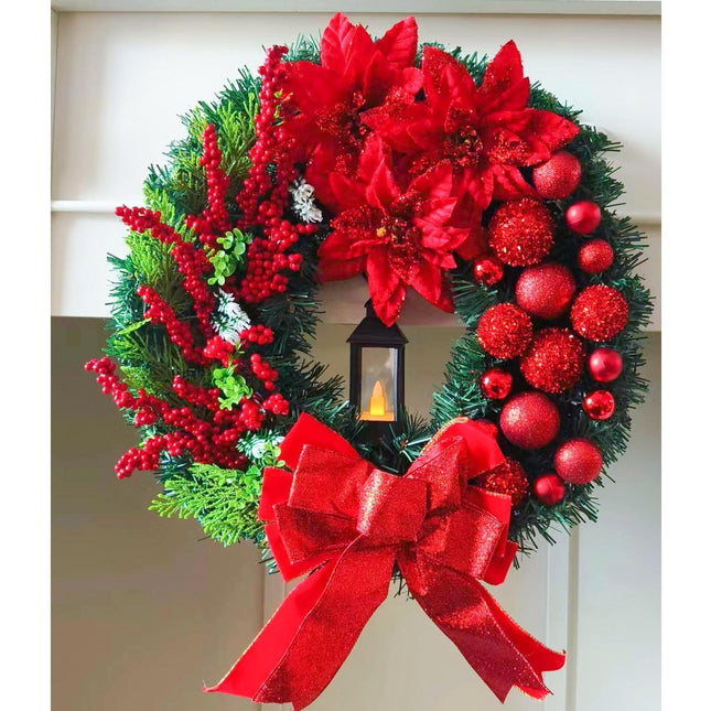 45cm Christmas Wreath with LED Light, Christmas Decoration, Artificial Christmas Wreath.