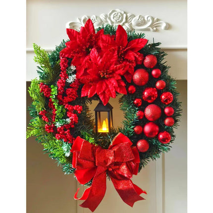 45cm Christmas Wreath with LED Light, Christmas Decoration, Artificial Christmas Wreath.