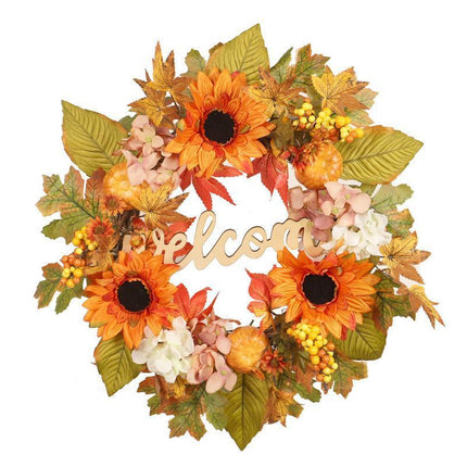 45cm Fall Wreath - Thanksgiving Wreath, Artificial Fall Garland, Welcome Wreath Decorations.