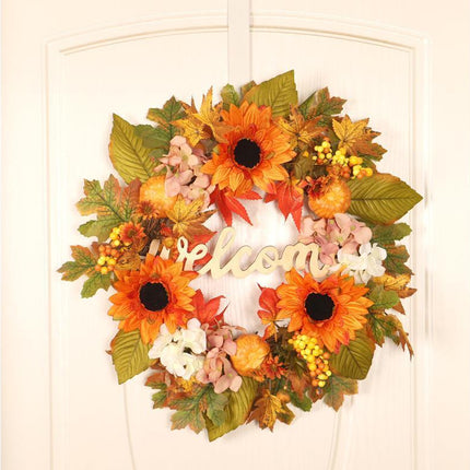 45cm Fall Wreath - Thanksgiving Wreath, Artificial Fall Garland, Welcome Wreath Decorations.