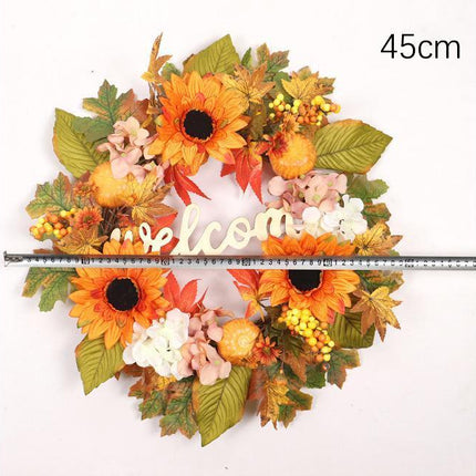 45cm Fall Wreath - Thanksgiving Wreath, Artificial Fall Garland, Welcome Wreath Decorations.