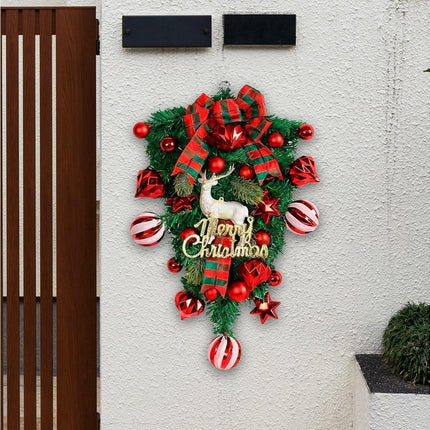 48cm Christmas Wreath, Christmas Decorations, Artificial Christmas Garland, Christmas Wall Elk Wreath.