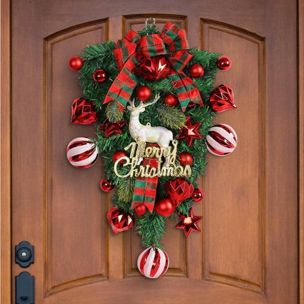 48cm Christmas Wreath, Christmas Decorations, Artificial Christmas Garland, Christmas Wall Elk Wreath.