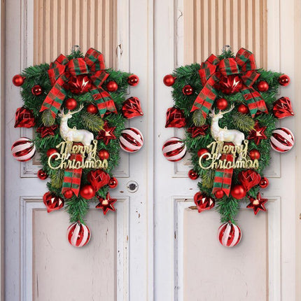 48cm Christmas Wreath, Christmas Decorations, Artificial Christmas Garland, Christmas Wall Elk Wreath.