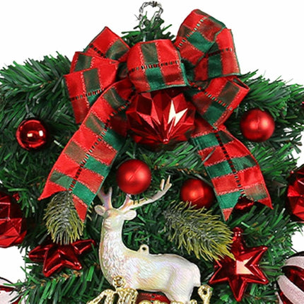 48cm Christmas Wreath, Christmas Decorations, Artificial Christmas Garland, Christmas Wall Elk Wreath.
