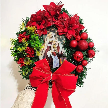 Nativity Christmas Wreath, 40cm Artificial Christmas Garlands, Christmas Decorations.