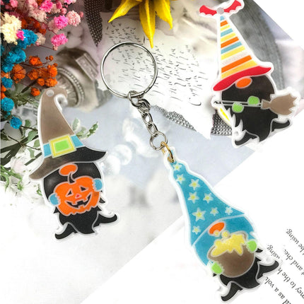 1 Set Keychain Mold Non Sticky Reusable DIY Silicone Easter Gnome Pendant Handicrafts Making Mold for Gift - Blue.