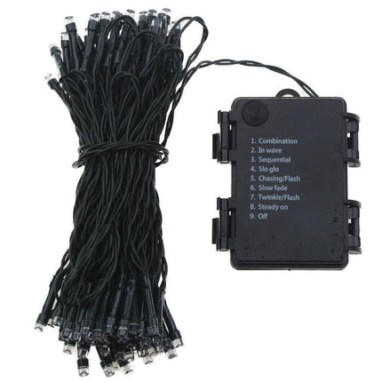 10M100LED Battery Operated Christmas String Lights with 8 Modes - White.