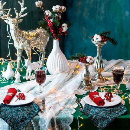 12Pcs Christmas Deer Napkin Rings Set, Glossy Elk Napkin Holder, Chic Reindeer Napkin Buckle,Xmas Dining Table Decor Supplies (Silver).