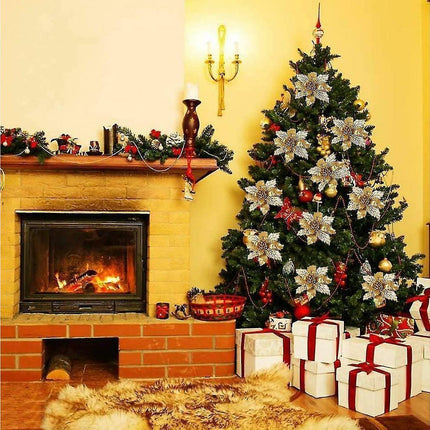 16 Pcs Christmas Tree Decoration, Christmas Glitter Christmas Tree Ornament Christmas Decoration Glitter.