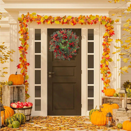 1pcs Winter Berry Wreath Christmas Tree Wreath Christmas Artificial Wreath Artificial Christmas Wreaths Xmas Porch Wreath.