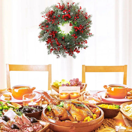 1pcs Winter Berry Wreath Christmas Tree Wreath Christmas Artificial Wreath Artificial Christmas Wreaths Xmas Porch Wreath.