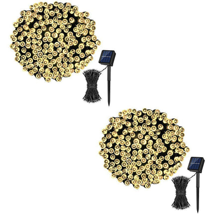 2 Pack Solar String Lights, 72ft 200 LED 8 Mode Christmas Fairy Lights for Garden, Yard, Home, Party.