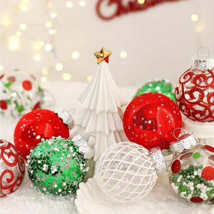 25pcs Christmas Decorations 6cm Xmas Tree Hanging Ball Xmas Tree Hanging Balls Xmas Hanging Balls Decor Decoration Christmas Decoration-Red Green White.