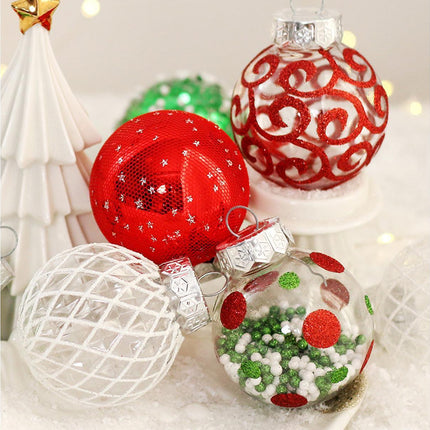 25pcs Christmas Decorations 6cm Xmas Tree Hanging Ball Xmas Tree Hanging Balls Xmas Hanging Balls Decor Decoration Christmas Decoration-Red Green White.