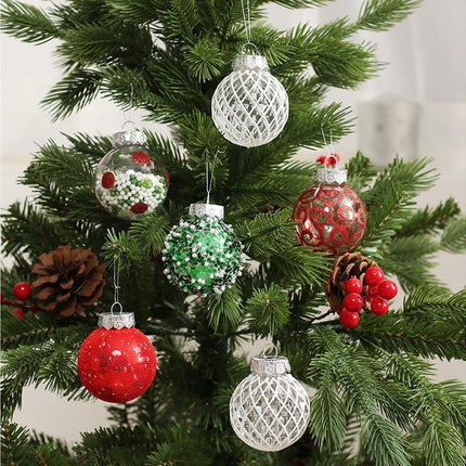 25pcs Christmas Decorations 6cm Xmas Tree Hanging Ball Xmas Tree Hanging Balls Xmas Hanging Balls Decor Decoration Christmas Decoration-Red Green White.