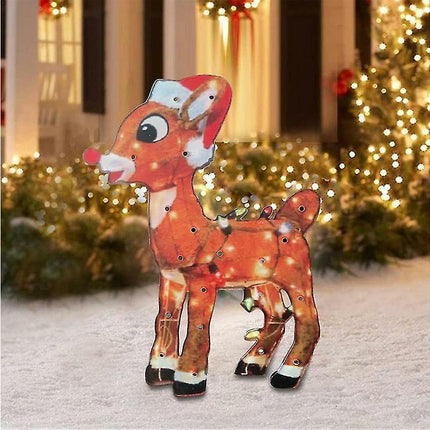2D Christmas Dog With Led Lights Yard Decoration With Acrylic Garden Stake.