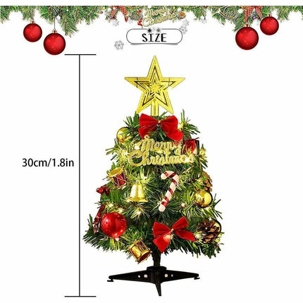 30Cm Mini Christmas Tree, Small Illuminated Christmas Tree,Mini Christmas Tree With Led Fairy Lights, Christmas Tree, Small Artificial Christmas Tree.