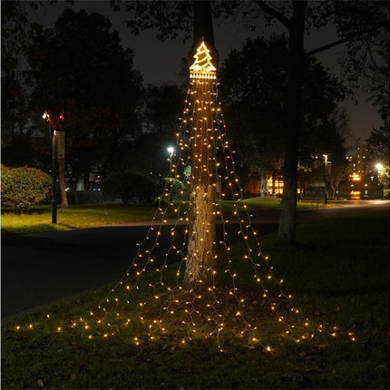 350 LED Solar Waterfall String Light Fairy Xmas Tree Hanging Decor Outdoor - Warm White.