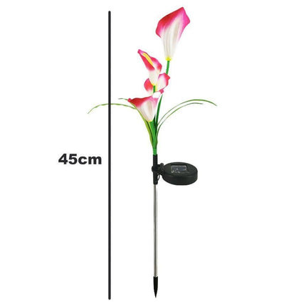 4 Pack of 16 LED Solar Garden Lights, Calla Lights, for Garden, Patio, Passage Decoration-red.
