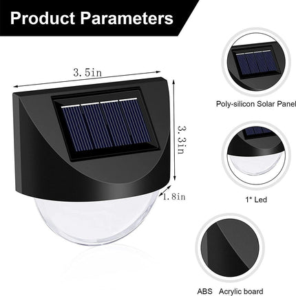 4 Pcs - Solar Mirror 1 Led - White Light.
