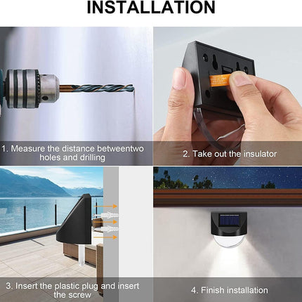 4 Pcs - Solar Mirror 1 Led - White Light.