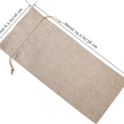 6 Burlap Bags with Drawstring, Rustic Gift Bag Bulk Pack for Mugs, Mason Jars, Wedding Party Favors, Grocery, Gift and Treat Pouches.