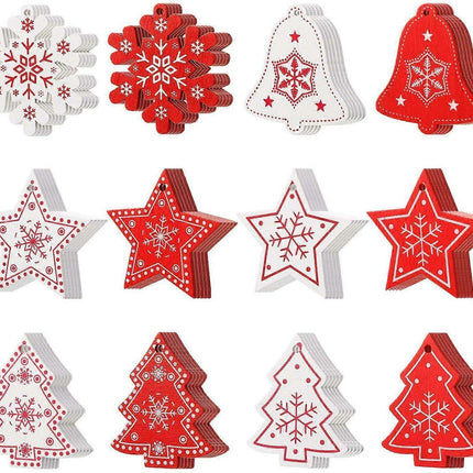 60 Pcs Christmas Wood Hanging Ornaments Wood Slices Christmas Tree Decoration for Party Christmas Tree Decoration.