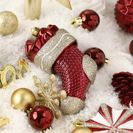 70pcs Red Gold Christmas OrnamentsShatterproof Christmas Tree Balls Set Plastic Xmas Ornaments for Holiday Party Wedding Christmas Tree Decorations.