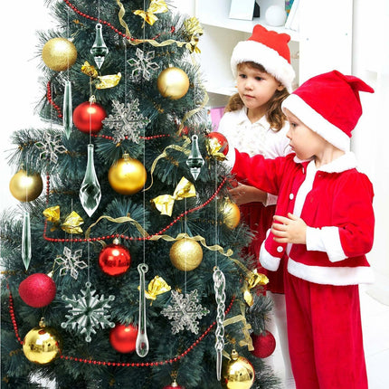 85 Pcs Christmas Decoration Acrylic Snowflake Icicles Christmas Tree Icicle Snowflake With Crystal Line Ornaments Set For Christmas Party Decorations.