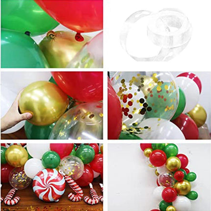 Christmas Balloons Garland Arch Kit - Red Green Gold Confetti Candy Balloons for Xmas Party Decor Variant Size Value 102pcs.