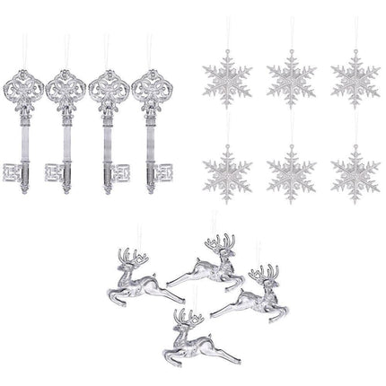 Christmas Decorations Ornaments Set,Clear Icicle Drops Hanging Christmas Tree Decorations Pendants For Xmas New Year Party.