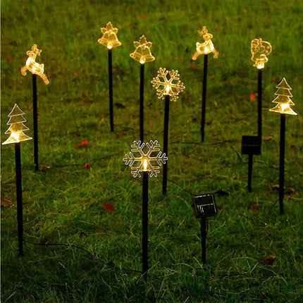 Christmas Garden Stake Lights 5x Solar Snowflake Star Christmas Tree Led Xmas Light Pathway Outdoor Christmas Combination.
