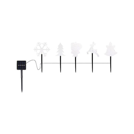 Christmas Garden Stake Lights 5x Solar Snowflake Star Christmas Tree Led Xmas Light Pathway Outdoor Christmas Combination.