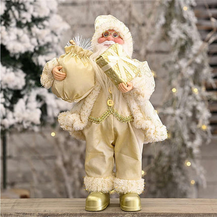 Christmas Santa Claus Plush Figurine Standing Santa Claus Stuffed Dolls Doll Ornaments Cute Christmas Party Decoration Christmas Decoration Ornament.