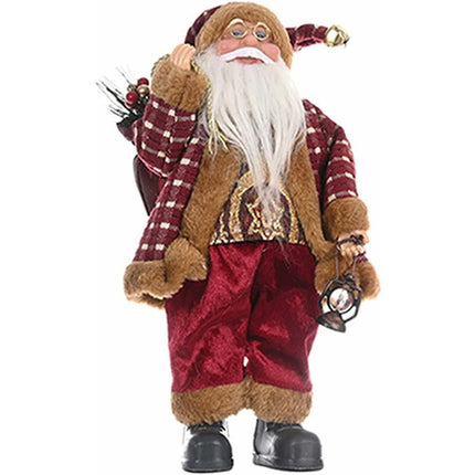Christmas Santa Claus Plush Figurine Standing Santa Claus Stuffed Dolls Doll Ornaments Cute Christmas Party Decoration Christmas Decoration Ornament.