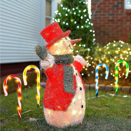 Christmas Solar Candy Cane Lights Candy Cane Pathway Markers Lights Set Of Xmas Led Yard Lawn Indoor Outdoor Decoration Lights For House Path Walkway.