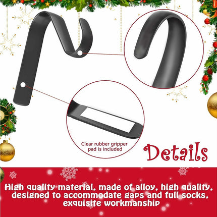 Christmas Stocking Holders Metal Fireplace Stocking Hook Garland Mantle Hook For Christmas Decoration (4 Pack).