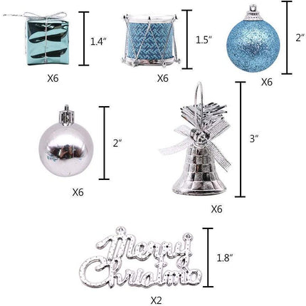 Christmas Tree Ornaments Set, 32PCS Mini Christmas Red and Gold Ball Ornaments Decoration for Christmas Trees.