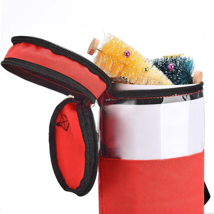 Christmas tree storage bag gift wrapping paper storage bag Christmas cylindrical storage bag Red.