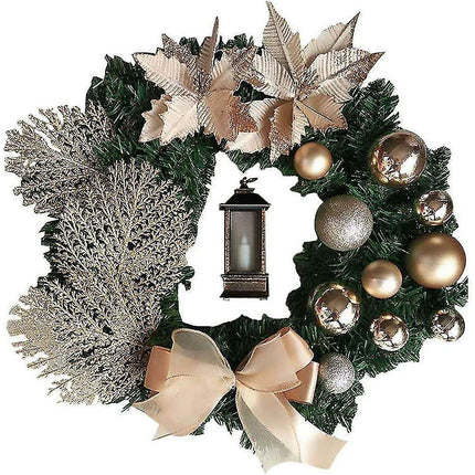Christmas Wreath Artificial Flowers Champagne 25cm Christmas Wreaths Christmas Fireplace Wreath For Christmas Decor.