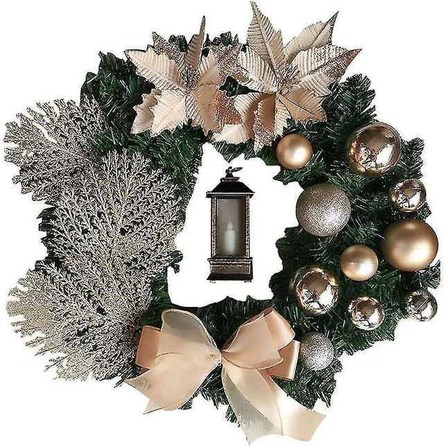 Christmas Wreath Artificial Flowers Champagne 25cm Christmas Wreaths Christmas Fireplace Wreath For Christmas Decor.