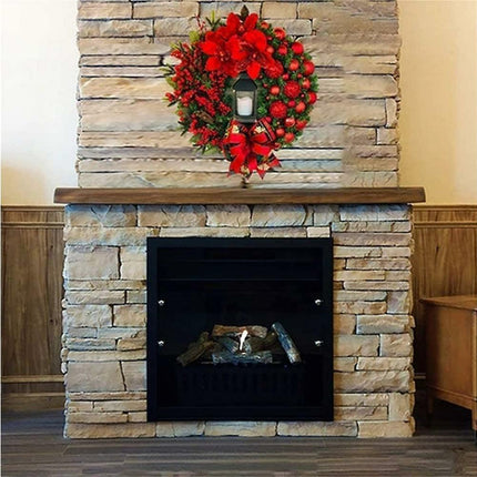Christmas Wreath Artificial Flowers Champagne 25cm Christmas Wreaths Christmas Fireplace Wreath For Christmas Decor.