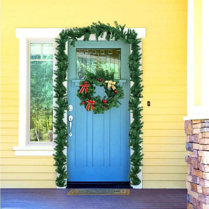 Christmas Wreath Decoration 8.9 Ft Christmas Wreath Artificial Tree Wreath, Suitable for Outdoor and Indoor Non-light Green.