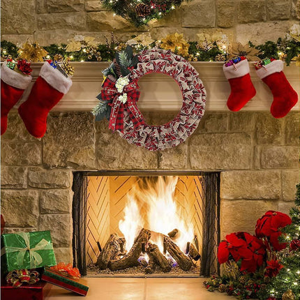 Christmas Wreath, Faux Linen Christmas Tree Wreath, Hanging Christmas Decorations, Artificial Christmas Wreath, Christmas Wreath For Front Door.
