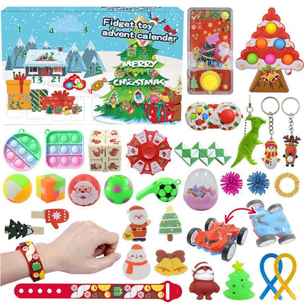 Fidget Calendar Advent Toy Christmas Toys Xmas Pop Simple Dimple Toy Set.