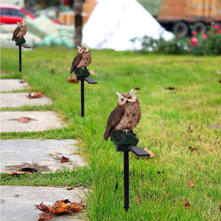 Garden Solar Lights Outdoor Decor- Resin Owl Solar LED Garden Lights-Waterproof, Energy Saving- Owl Shape with Stake for Garden Lawn, Yard Art, Pathway.