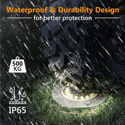 Outdoor Solar Buried Lights, 16 Led Warm White Waterproof Stainless Steel Spotlights For Patio, Yard Garden Path, Garage Walkway Decoration.