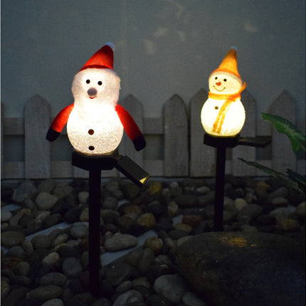 Outdoor Solar Christmas Lights, Set of 3 Snowmen for Patio, Yard, Garden, Lawn Christmas Decorations.